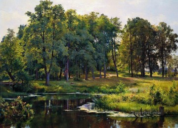 landscape Painting - in the park 1897 classical landscape Ivan Ivanovich trees